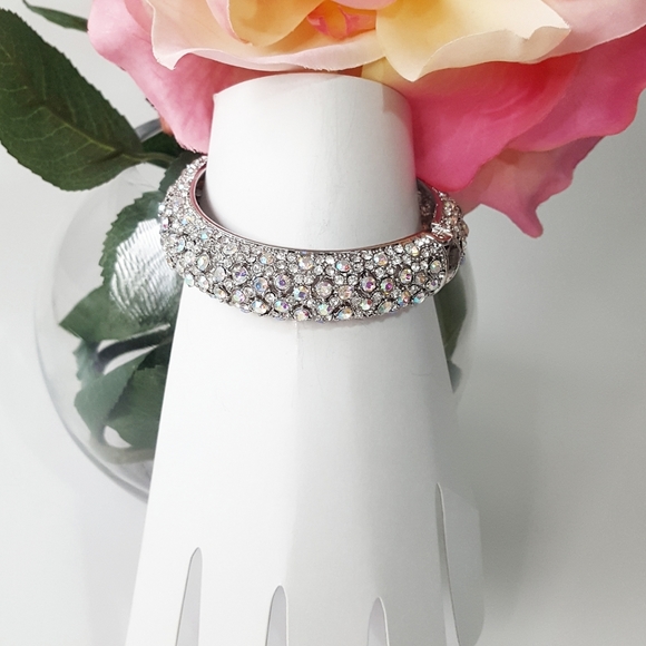 Multicolor🌸Faux Rhinestones🌸Chunky Cuff Bangle/Bracelet❤ - Picture 3 of 6